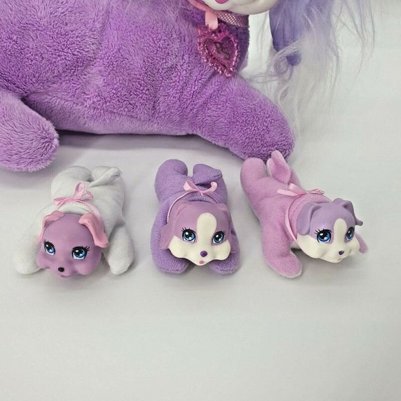 Puppy Surprise Purple Plush Dog 3 Babies (one Barks) Toy Clean Sanitized Mama - Picture 6 of 12